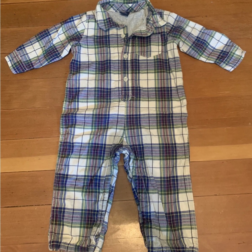 Baby GAP Multicolor Plaid Baby Onesie 12-18 months